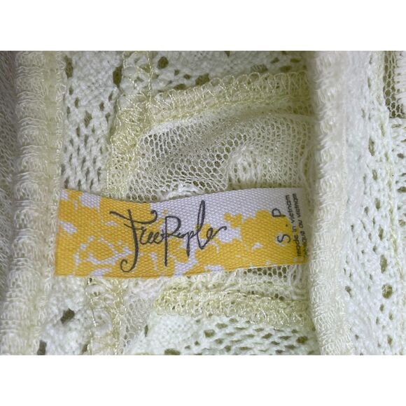 Free People Women's S Green Blouse Top Rayon Tunic Semi-Sheer Asymmetrical Hem - Picture 3 of 9